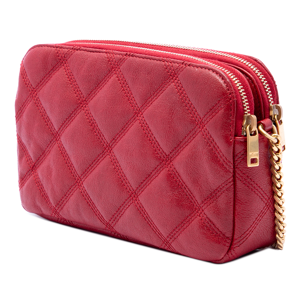 Pre-Loved Saint Laurent Mini Quilted Lambskin Becky Double Zip Crossbody - Picture 2 of 6